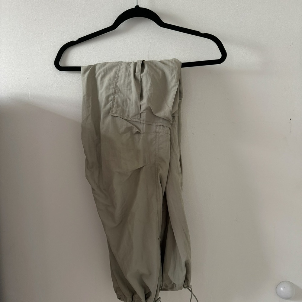 Zara Pocket Nylon Trousers in Taupe